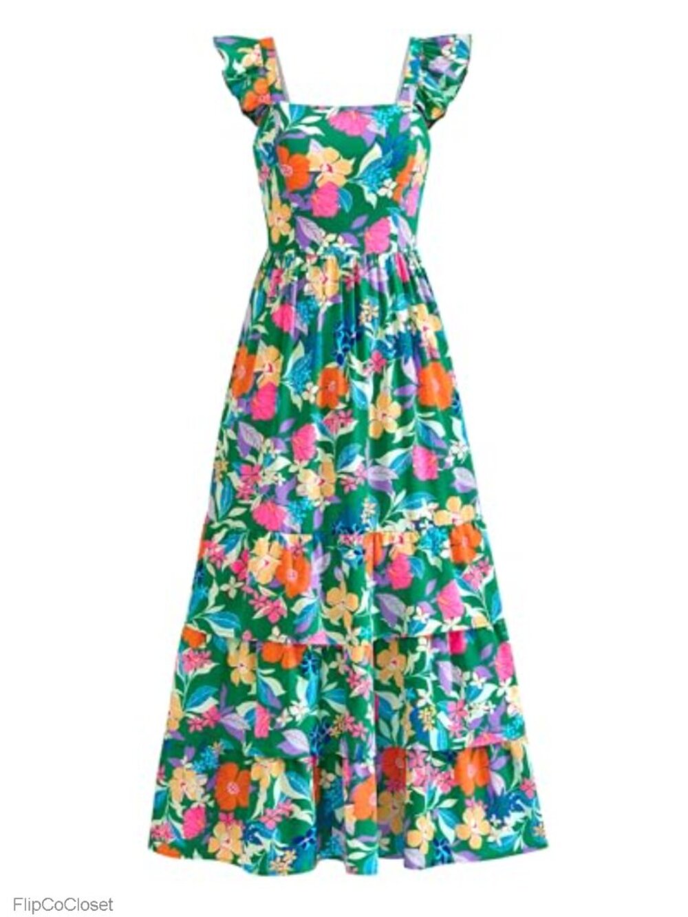 Women's Smocked A-Line Maxi Dress with Pockets